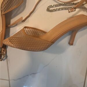 BCBGMaxAzria Tan Mesh Heels